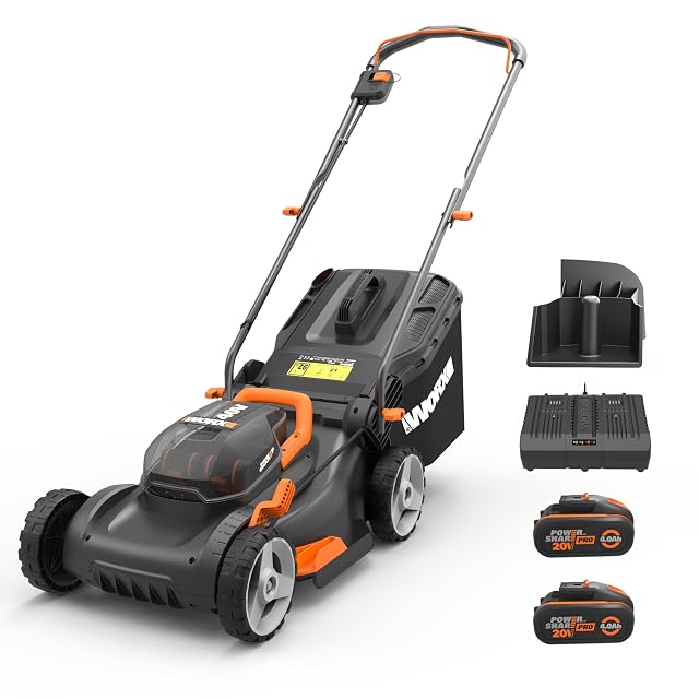 WORX WG743E Akkurasenmäher mit 40-cm-Gehäuse und zwei PowerShare-Akkus