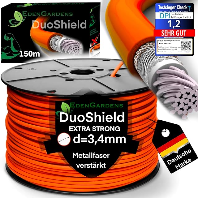 EdenGardens armiertes Begrenzungskabel mit Stahlgeflecht, 3,4 mm Durchmesser