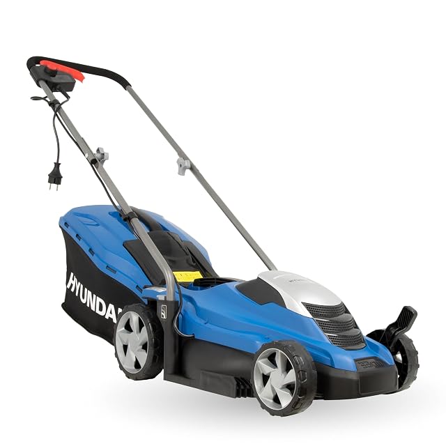HYUNDAI LM3301E netzbetriebener Elektrorasenmäher mit 33-cm-Gehäuse und Rasenkamm