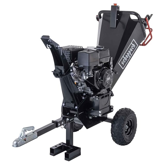 Scheppach PGS420E Benzinhäcksler mit Motor von 420 cm³ und Anhängekupplung