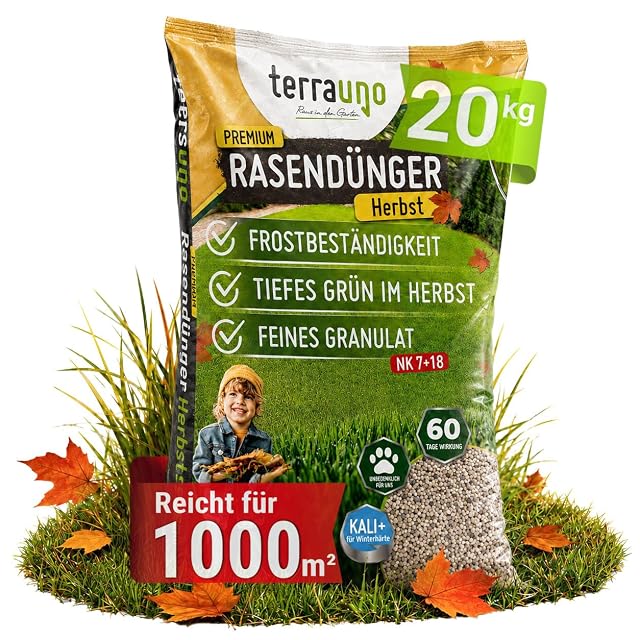 Zwanzig-Kilo-Sack Herbstrasendünger mit Langzeitwirkung
