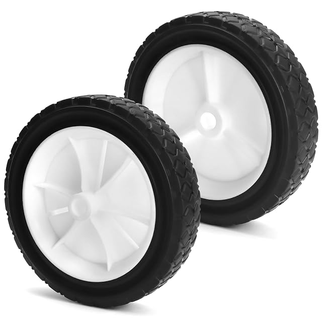 Paar 175-mm-Gummiräder für Rasenmäher mit Diamantprofil