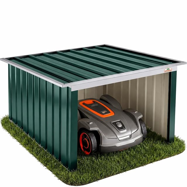 GARDEBRUK verzinkte Mährobotergarage mit Dach auf Gasdruckfedern
