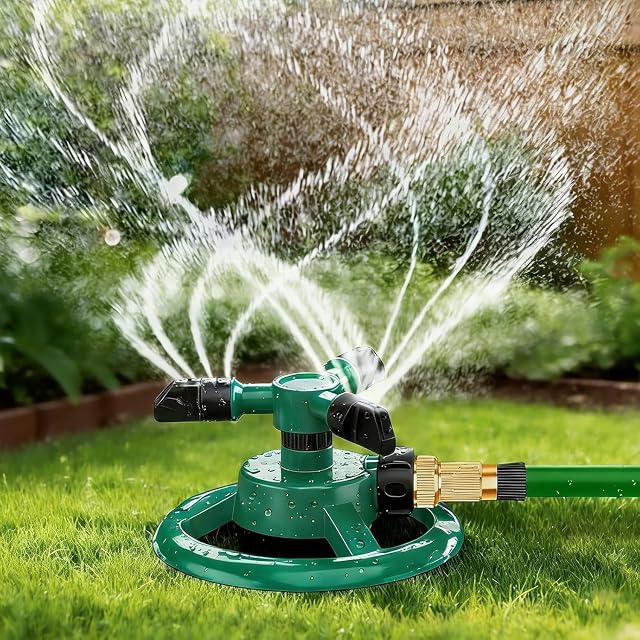 Dreiarm-Kreisregner für den Garten mit Schnellkupplung
